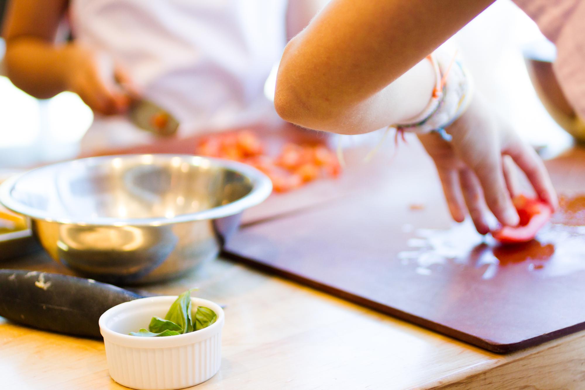 Local chef preparing regional ingredients