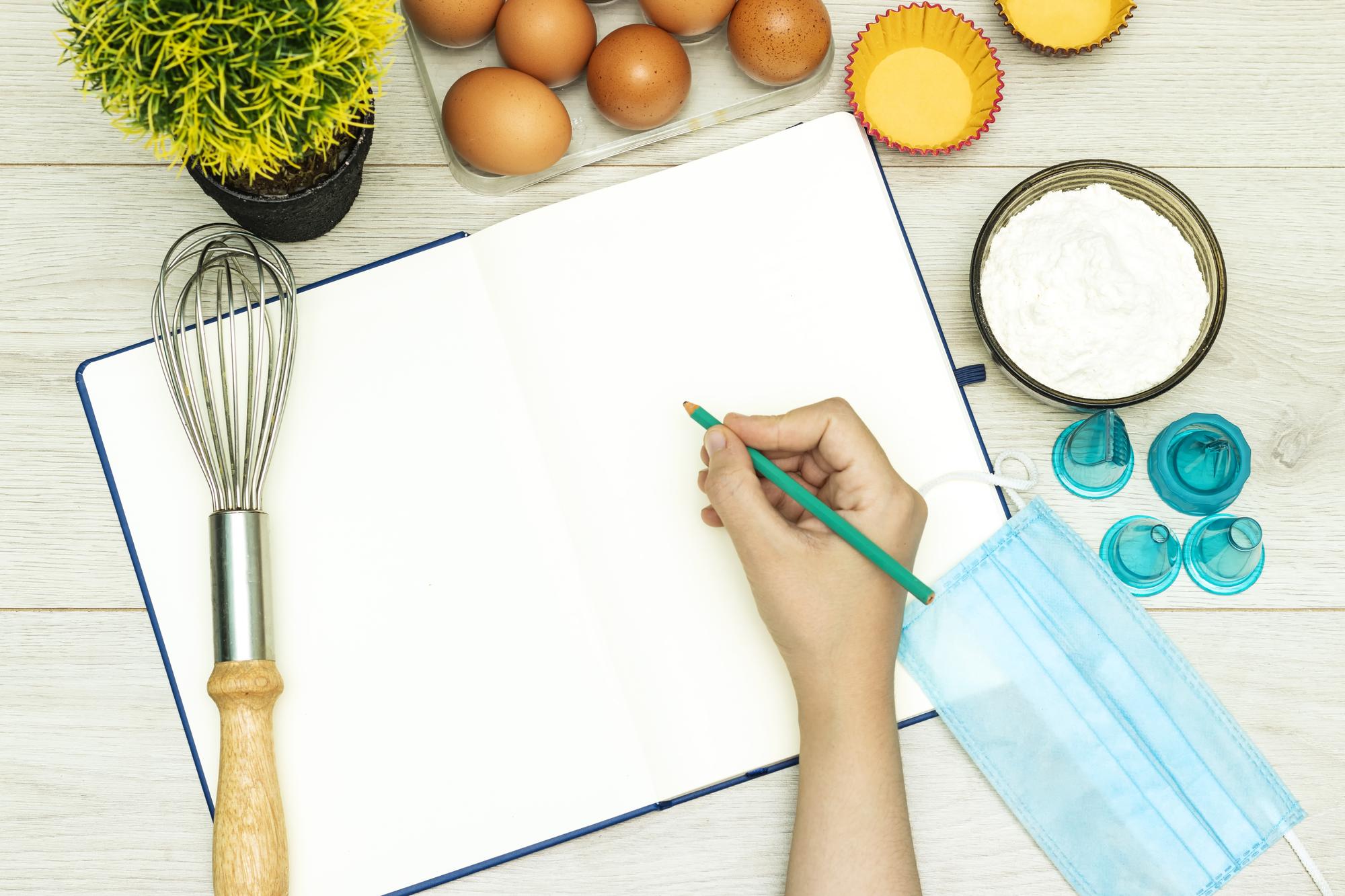 Step-by-step recipe notes on paper